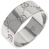 Gucci Ring K18WG Silver GG Icon Wide #27