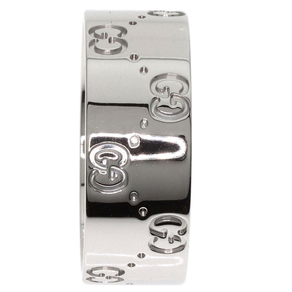 Gucci Ring K18WG Silver GG Icon Wide #27