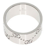 Gucci Ring K18WG Silver GG Icon Wide #13