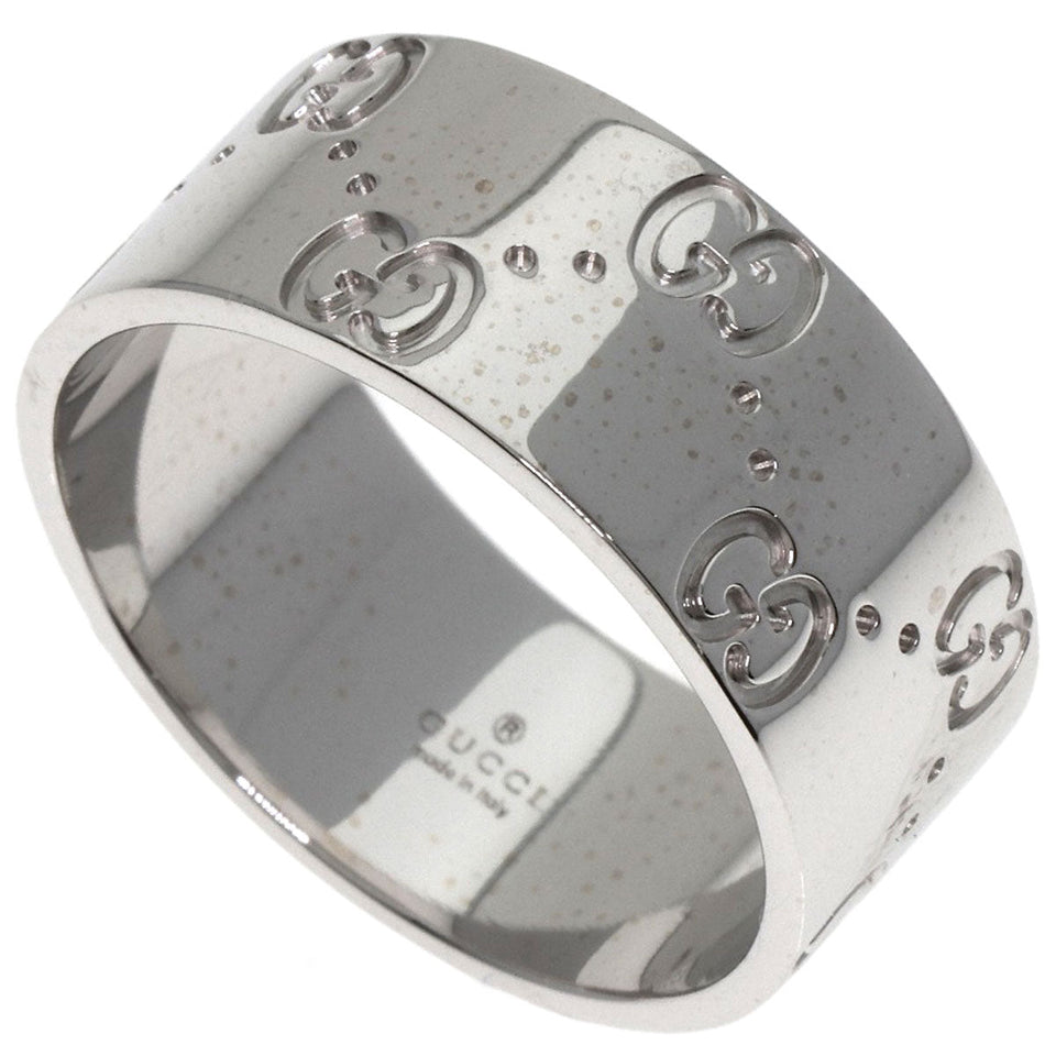 Gucci Ring K18WG Silver Icon Wide #20