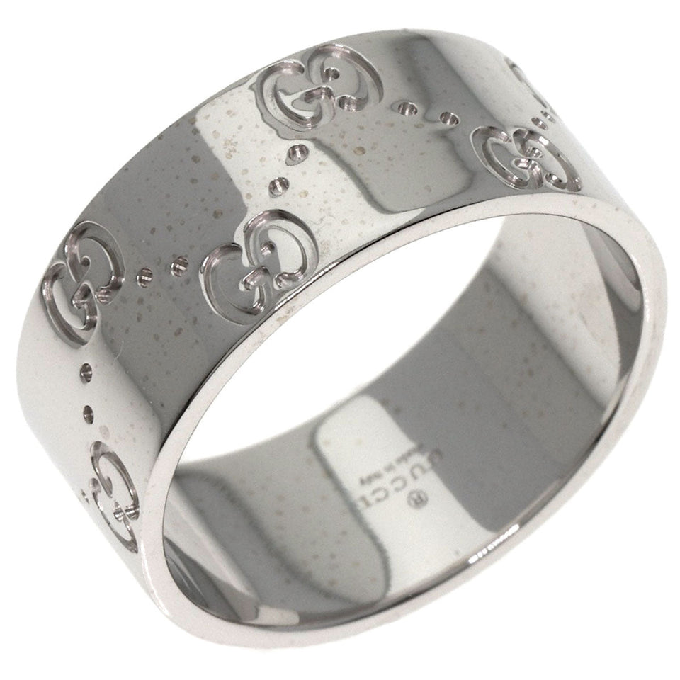 Gucci Ring K18WG Silver Icon Wide #20