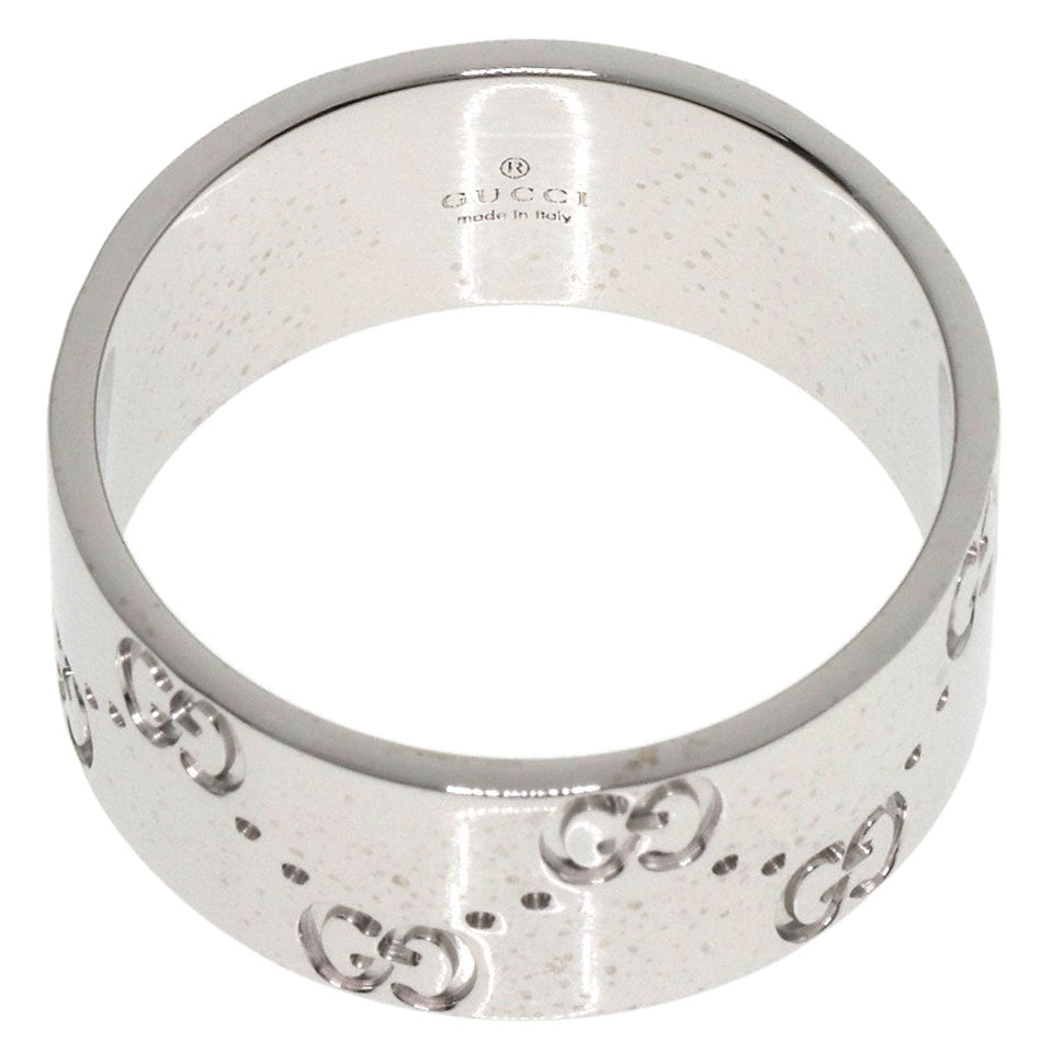 Gucci Ring K18WG Silver Icon Wide #20