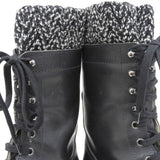 Chanel Coco Mark Leather Tweed Boots