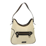 Luxury Burberry Shoulder Bag Canvas Cream Auth 77727