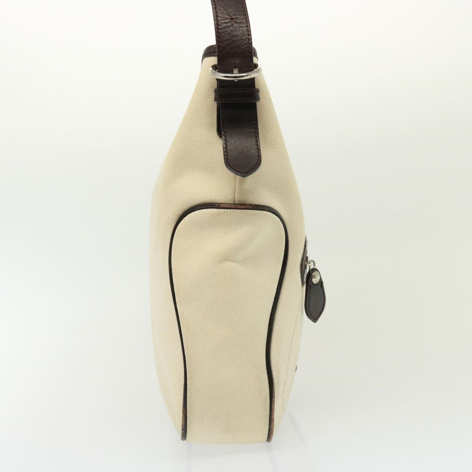 Luxury Burberry Shoulder Bag Canvas Cream Auth 77727