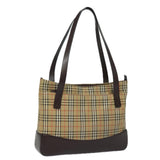 Luxury Burberry Nova Check Shoulder Bag Canvas Beige Auth 77833