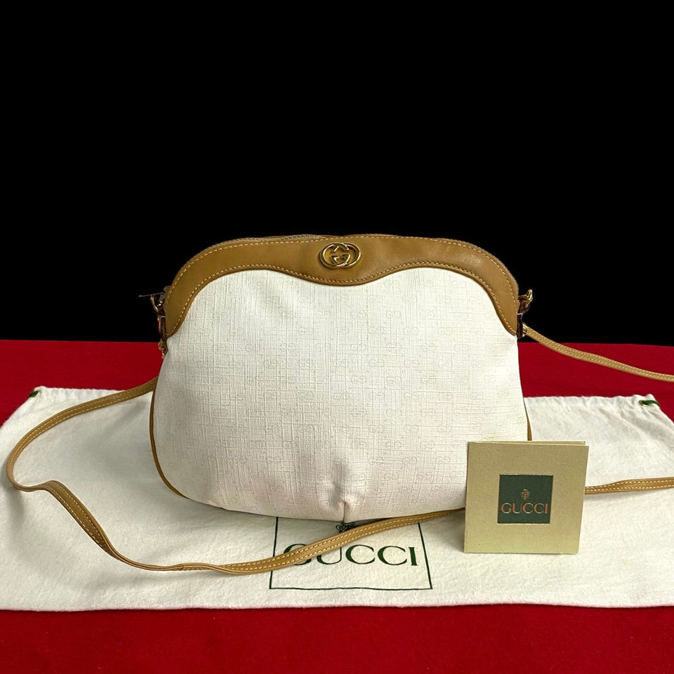 Gucci Shoulder Bag Leather, PVC Brown Micro GG Women
