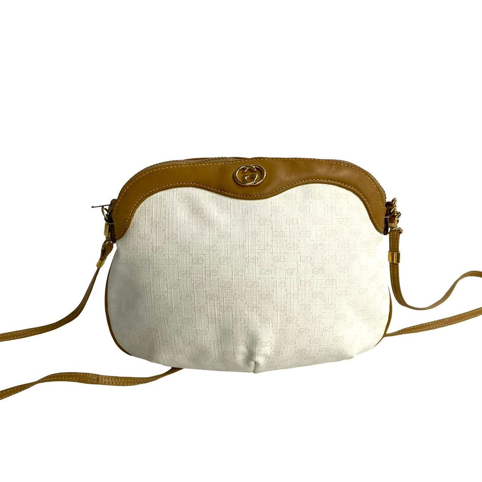 Gucci Shoulder Bag Leather, PVC Brown Micro GG Women
