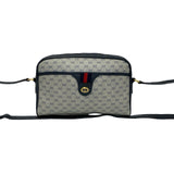 Gucci Shoulder Bag Leather, PVC Navy Micro GG Sherry line Women