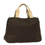 Luxury Burberry Nova Check Hand Bag Nylon Brown Auth 78543