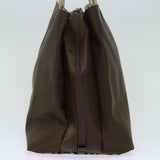 Luxury Burberry Nova Check Hand Bag Nylon Brown Auth 78543