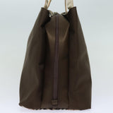 Luxury Burberry Nova Check Hand Bag Nylon Brown Auth 78543