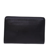 Luxury BurberrySs Clutch Bag Leather Black Auth 78604