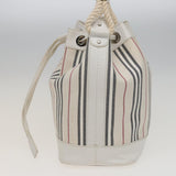 Luxury Burberry Shoulder Bag Canvas Leather White Auth 78965
