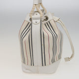 Luxury Burberry Shoulder Bag Canvas Leather White Auth 78965