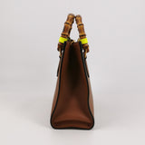Gucci Diana Small Tan Brown Calfskin Leather Bamboo Top Handles Crossbody Bag