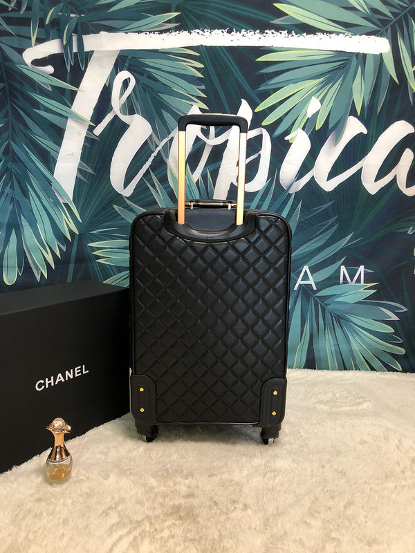 Chanel Quilted Cabin Luggage Set Black | Bags Junction Travel Collection