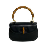 Gucci Handbag Calfskin, Leather black Bamboo Women