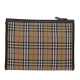 Luxury BurberrySs Nova Check Clutch Bag Canvas Beige Auth 79427
