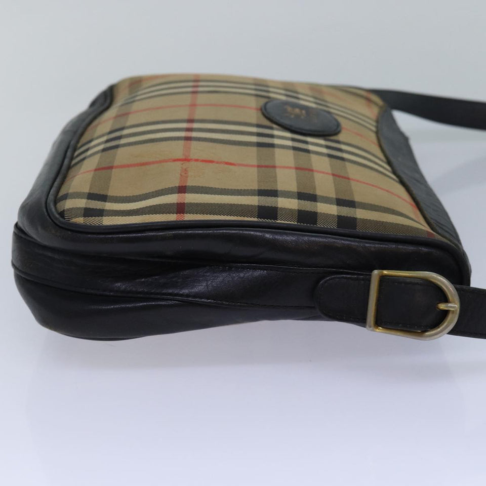 Luxury BurberrySs Nova Check Shoulder Bag Canvas Beige Auth 79918