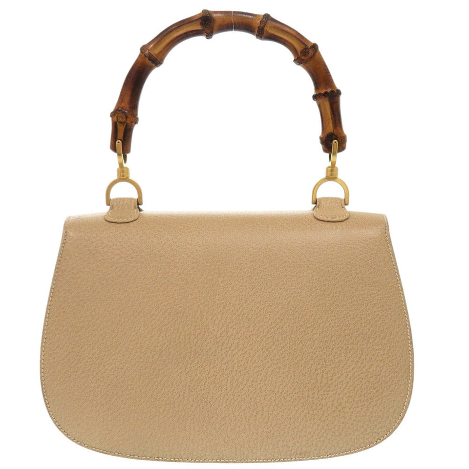 Gucci Handbag 000 29 0633 leather beige Bamboo 2WAY Women