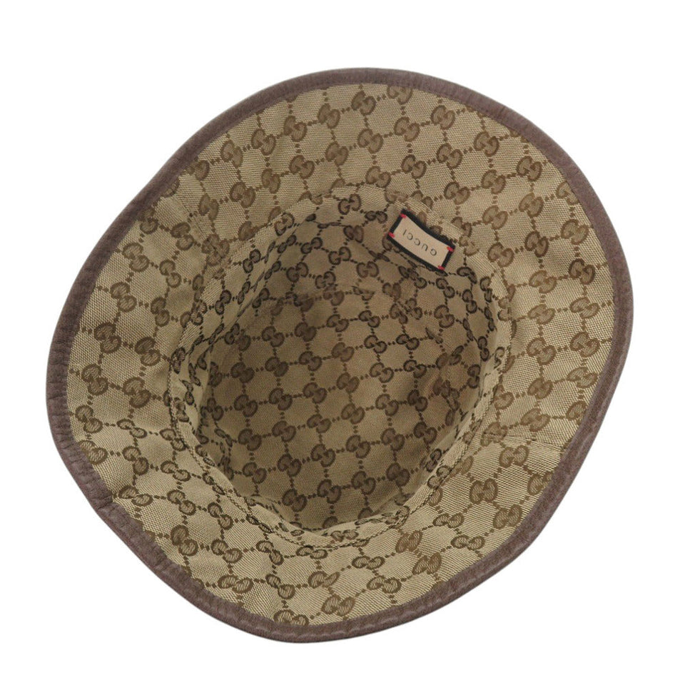 Gucci Other hats GG Supreme Brown Reversible Bucket Hat Check Pattern mens