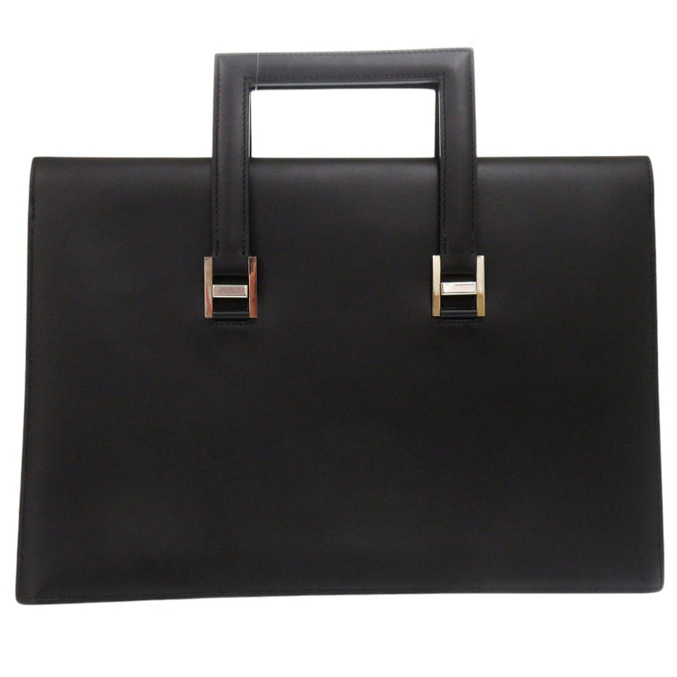 Hermes Briefcase leather black Business bag handbag mens