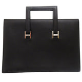 Hermes Briefcase leather black Business bag handbag mens