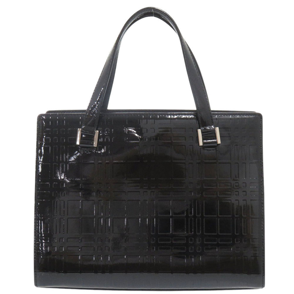 Burberry Handbag enamel black Check Pattern