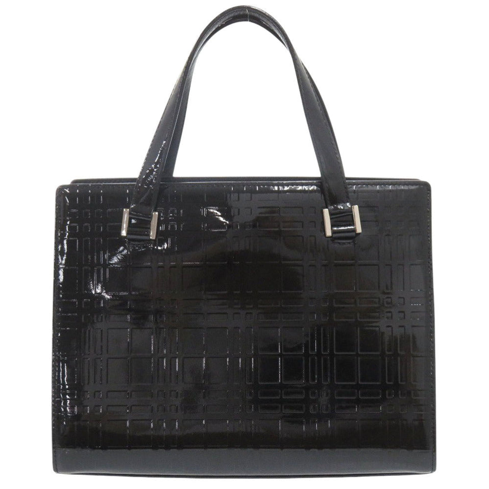 Burberry Handbag enamel black Check Pattern