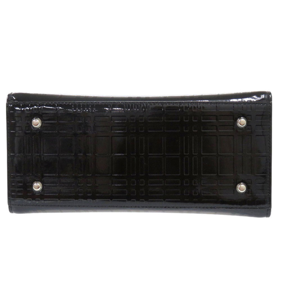 Burberry Handbag enamel black Check Pattern