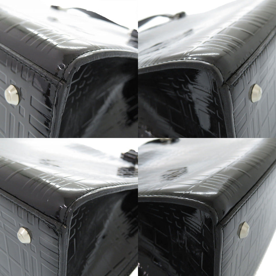 Burberry Handbag enamel black Check Pattern