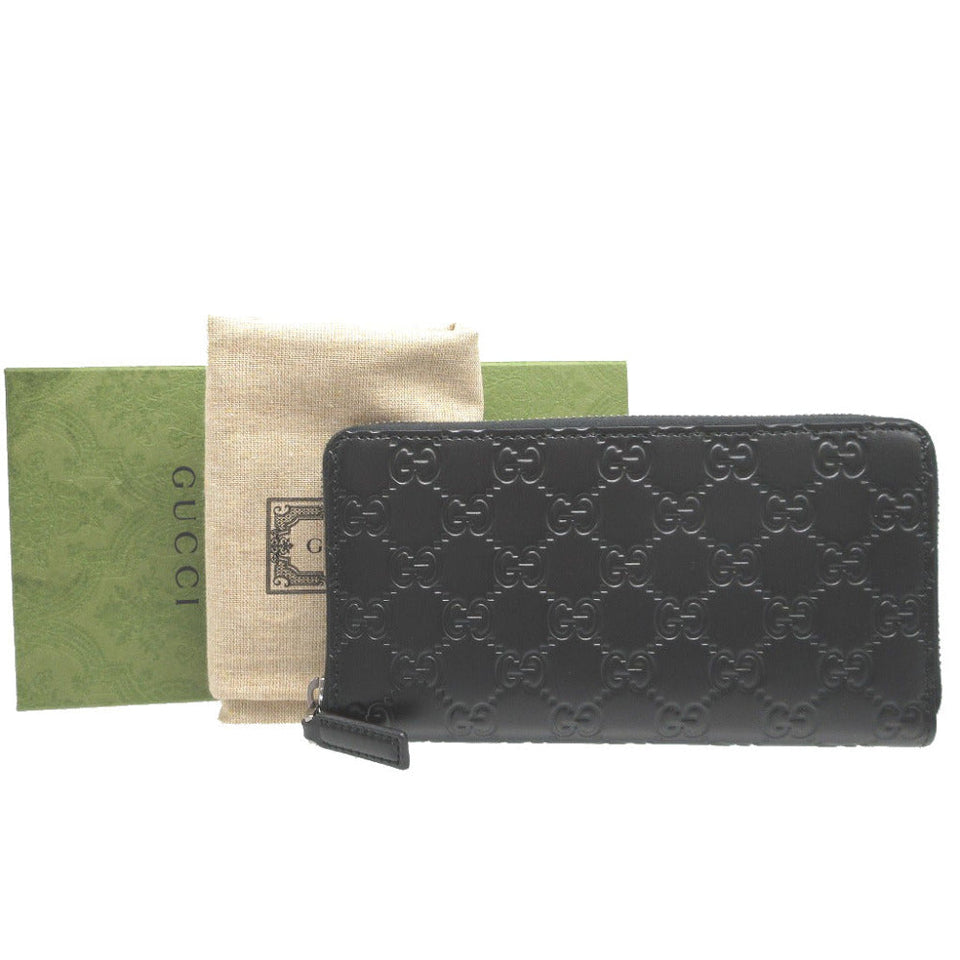 Gucci Long Wallet Purse 307987 leather black Guccisima