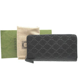 Gucci Long Wallet Purse 307987 leather black Guccisima