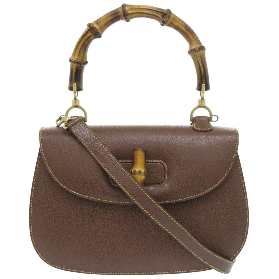 Gucci Handbag 000 926 0633 leather Brown Bamboo
