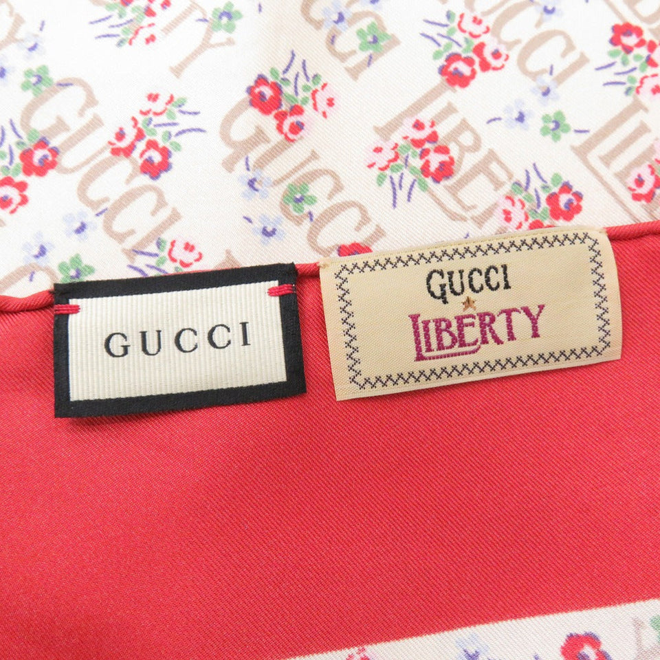 Gucci scarf silk beige LIBERTY collaboration flower print Women