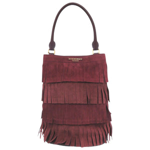 Burberry Shoulder Bag Suede, Leather Bordeaux One Shoulder Bag PRORSUM Fringe Women