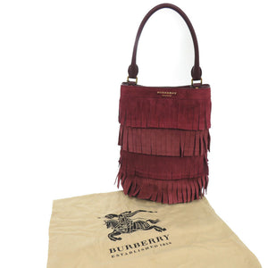Burberry Shoulder Bag Suede, Leather Bordeaux One Shoulder Bag PRORSUM Fringe Women