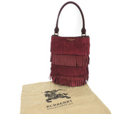 Burberry Shoulder Bag Suede, Leather Bordeaux One Shoulder Bag PRORSUM Fringe Women