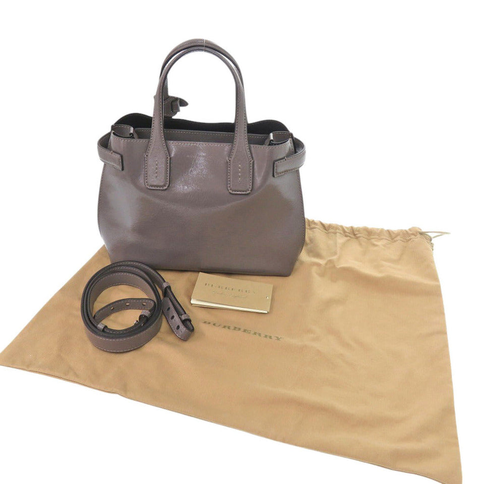 Burberry Handbag 8006617 enamel Sepia gray Soft Banner Women