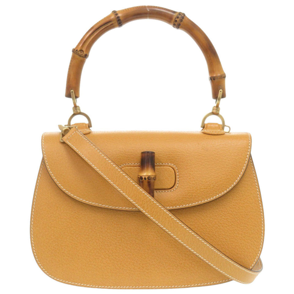 Gucci Handbag 000 1364 0633 leather yellow 2WAY Bamboo Women