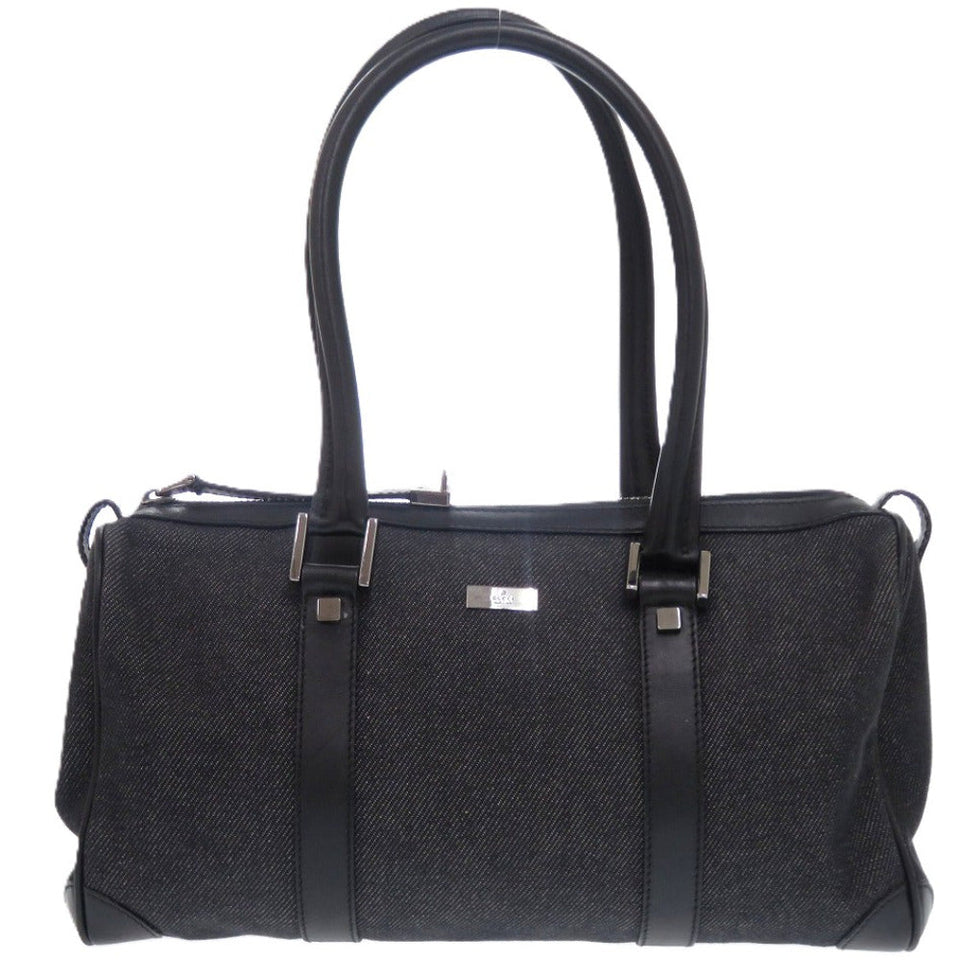Gucci Handbag 30458 Denim, Leather black mini Boston Duffel bag Women