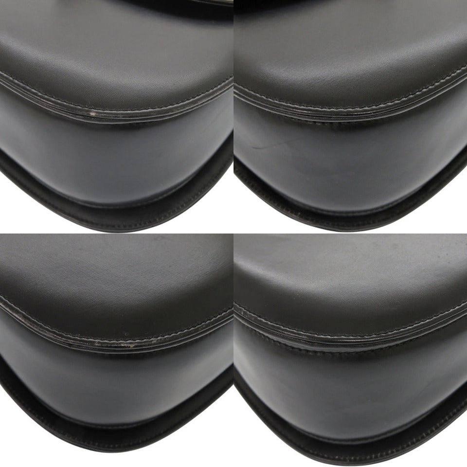 Gucci Handbag leather black Bamboo Turnlock Vintage Women