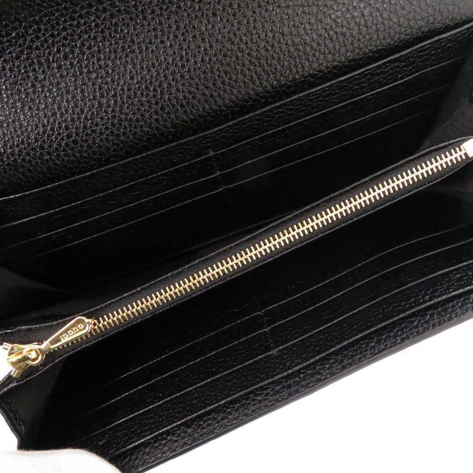 Gucci Long Wallet Purse 573612 Calfskin black Zumi Women