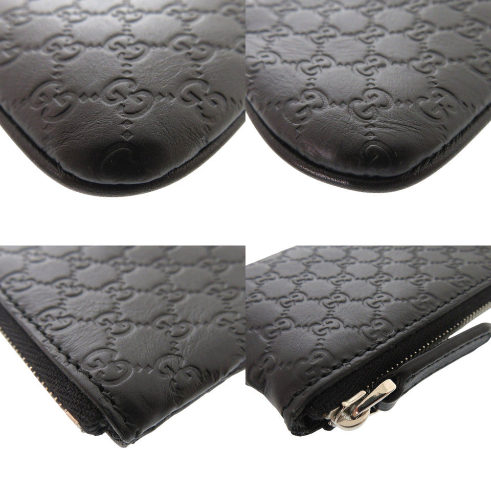 Gucci Coin case 544476 leather black Micro Guccissima with key ring unisex(Unisex)