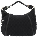 Gucci Shoulder Bag Nylon black GG logo one belt fringe bamboo horsebit hobo bag unisex(Unisex)