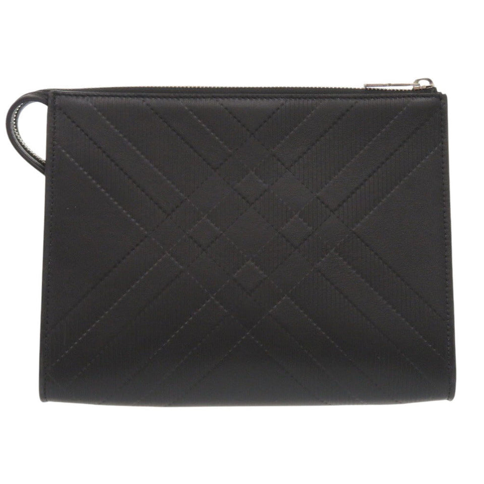 Burberry Clutch bag leather black Pouch mens