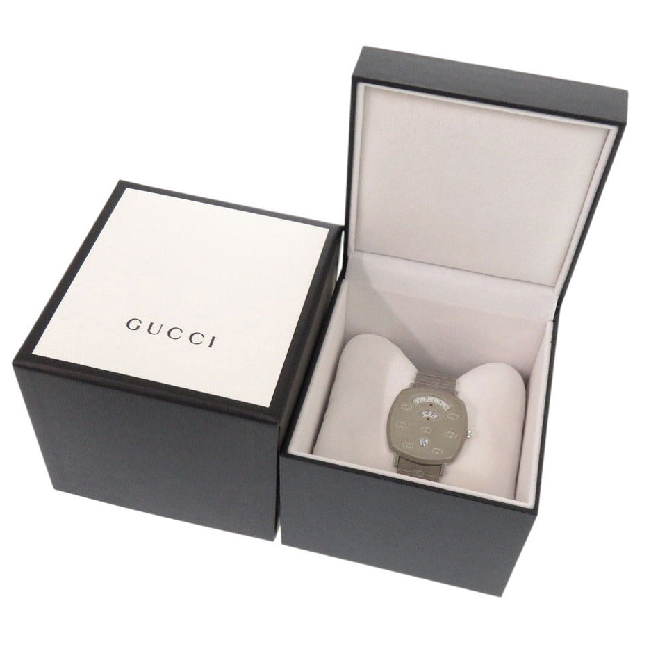 Gucci Watches Quartz YA1574401 Stainless Steel Silver Quartz GRIP white dial unisex(Unisex)