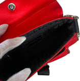 Dior Red Satin Hardcore Mini Rhinestone Chain Bag