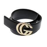Gucci belt 150-8003487611 leather black GG buckle Women 70